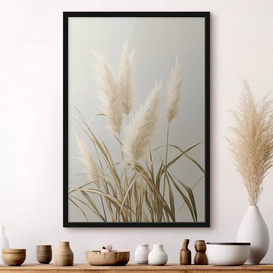 fotószőnyeg Több magas, tollas pampasfű, hosszú, karcsú levelekkel f48723