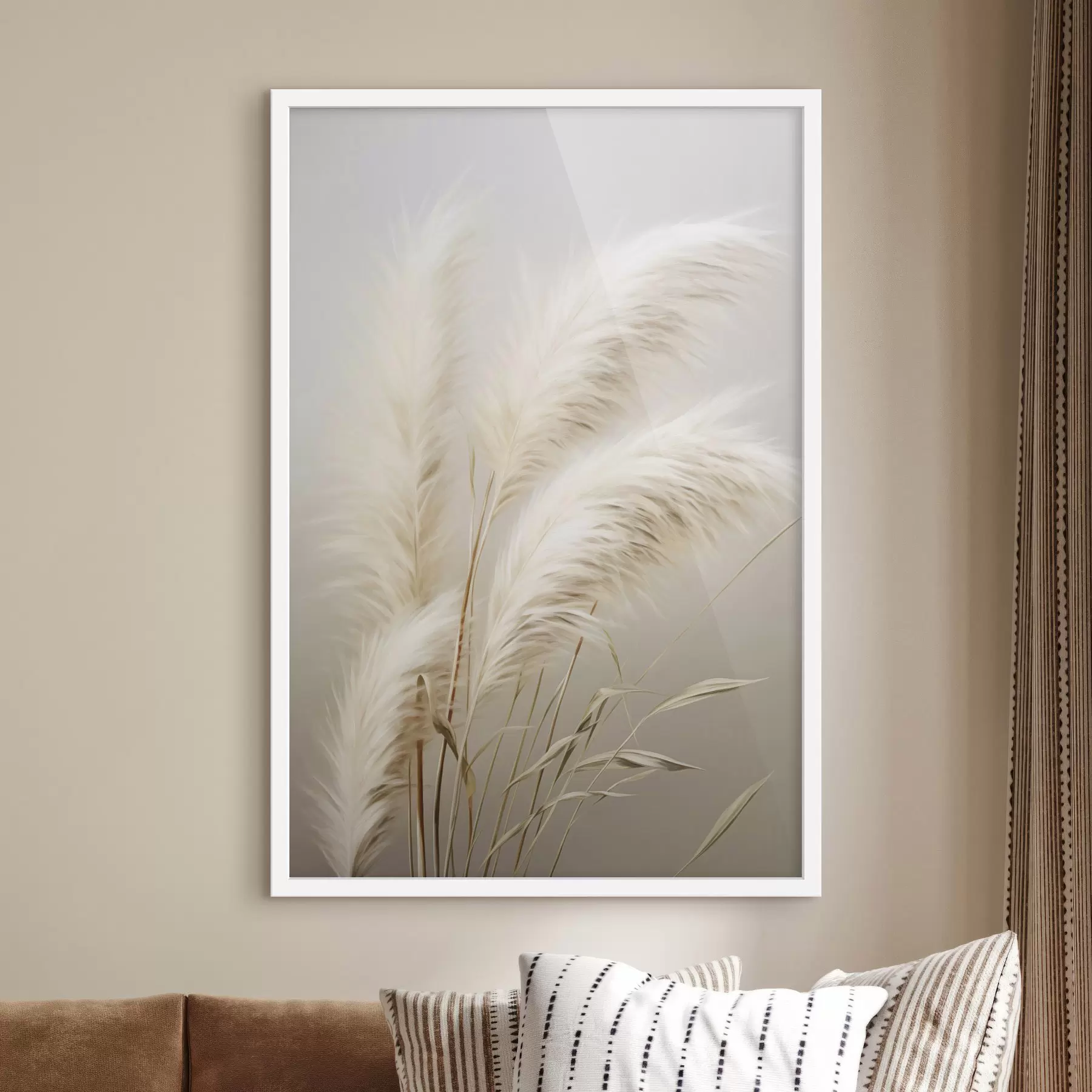 fotószőnyeg Több magas, tollas pampasfű, hosszú, karcsú levelekkel f48724