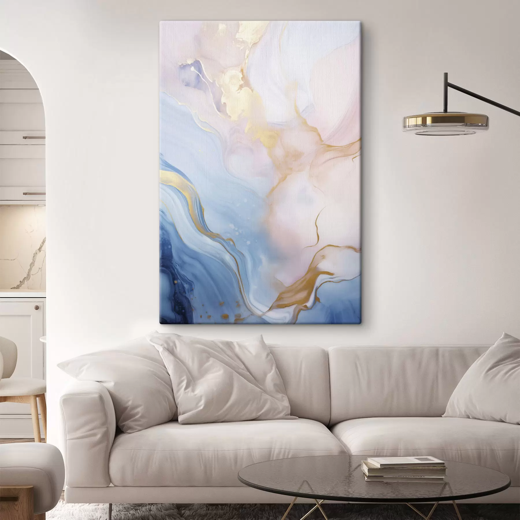 fotótapéta Absztrakt, texturált folyadékművészet, rózsaszín és kék színű, kavargó mintákkal s48730