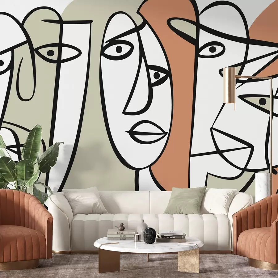 fotószőnyeg Absztrakt arcok w05504