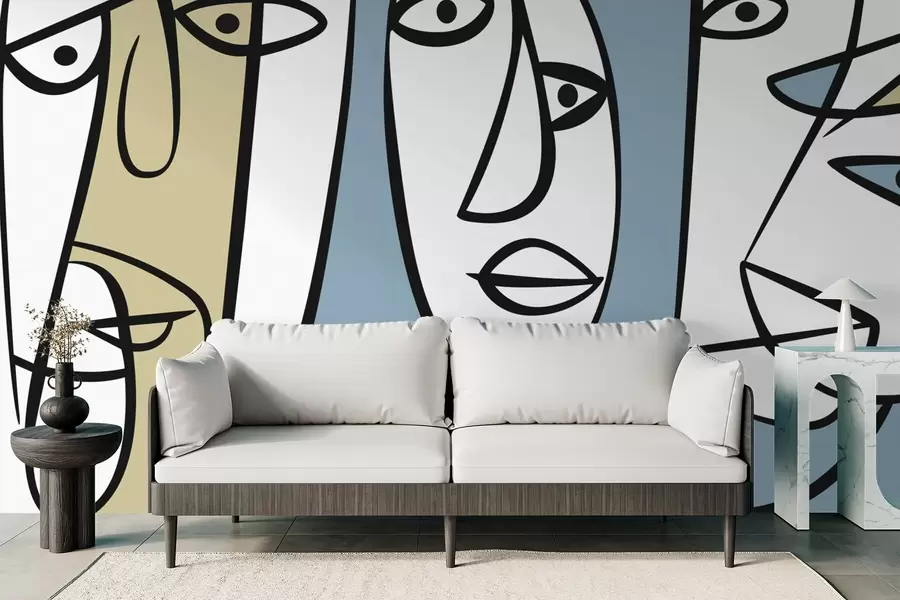 fotószőnyeg Absztrakt arcok w05504v1