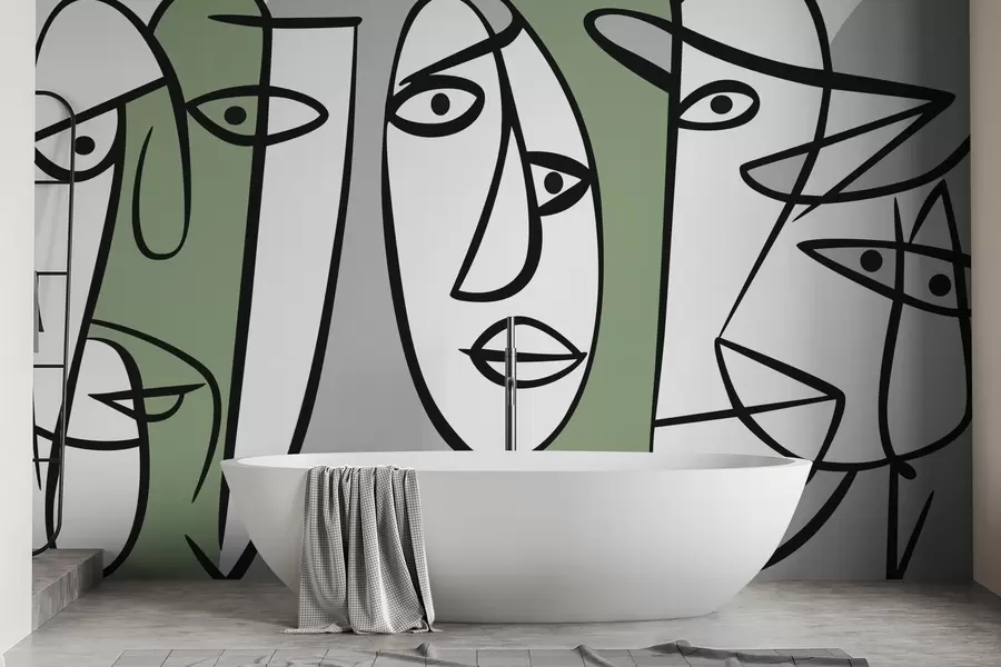 fotószőnyeg Absztrakt arcok w05504v2