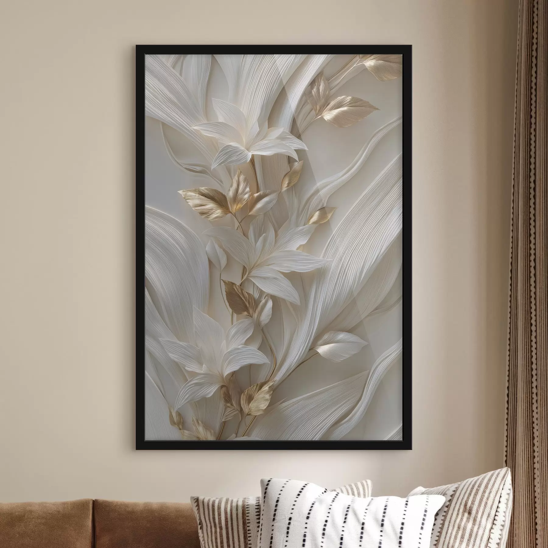 fotószőnyeg háromdimenziós levelek, textúrák és virágok gyönyörű utánzata f48788