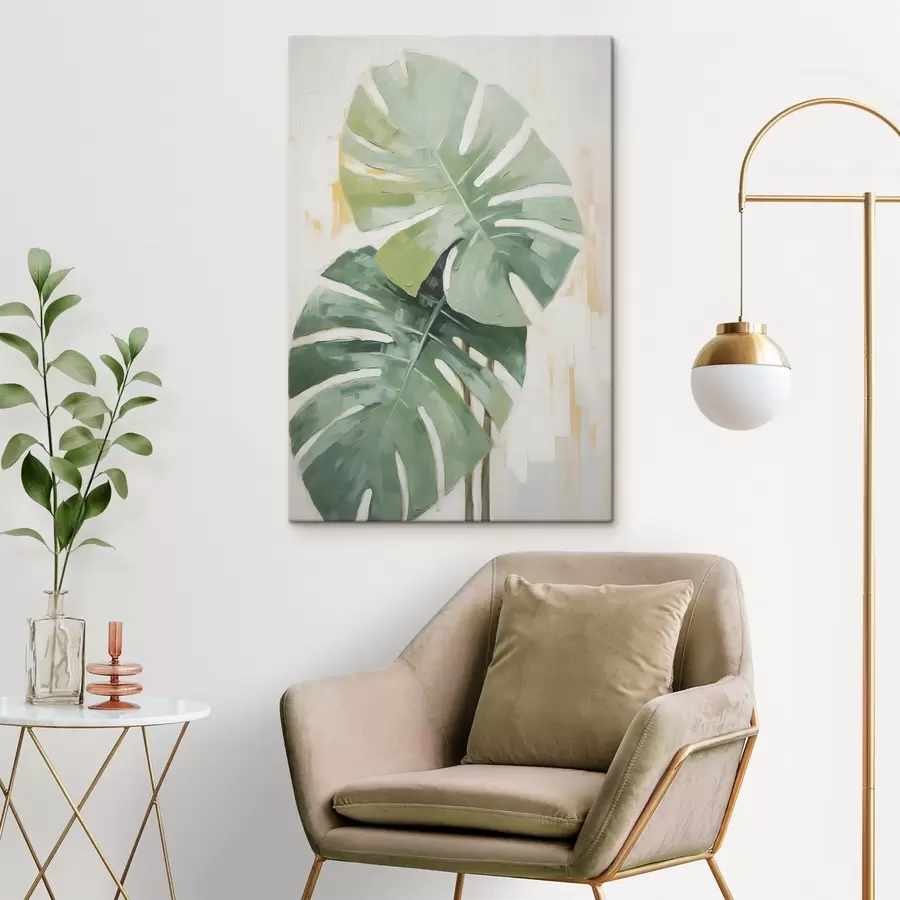 fotótapéta Trópusi levelek utánzat festmény s48763