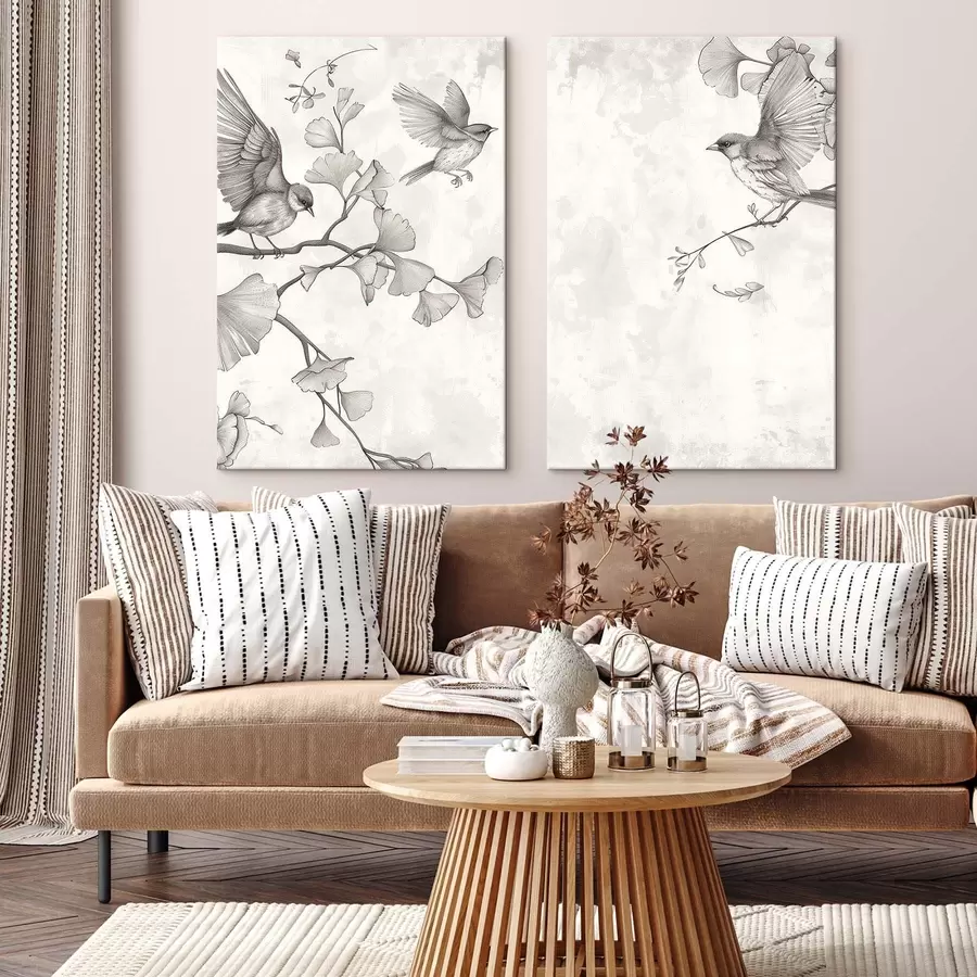 fotótapéta Madarak a ginkgo ágain m30380