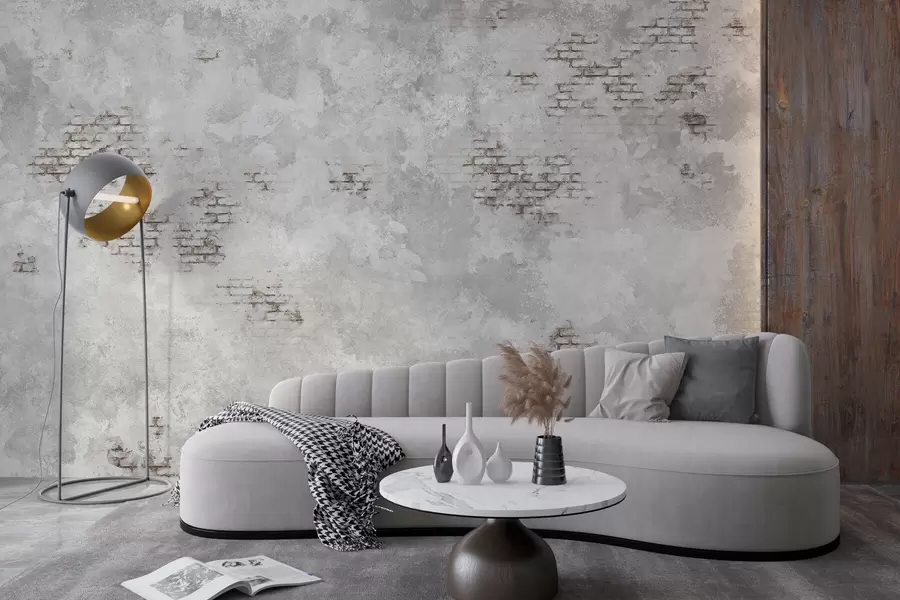 fotószőnyeg Grunge stílusú vakolat textúra, látható tégladarabokkal w05161