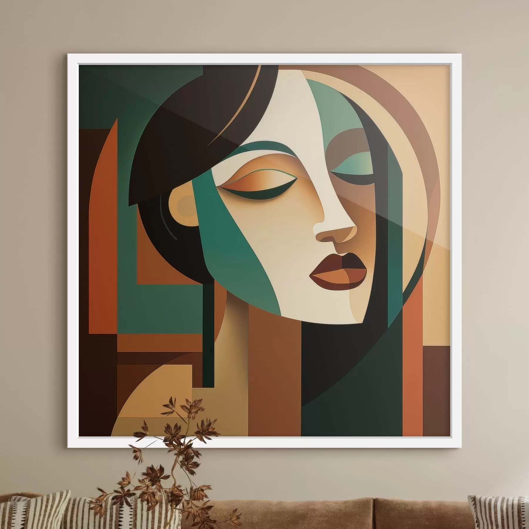 fotószőnyeg Női portré geometrikus stílusban f48953