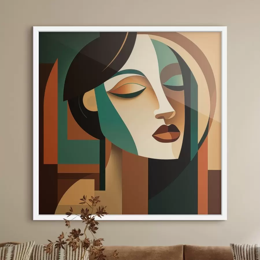 fotószőnyeg Női portré geometrikus stílusban f48953