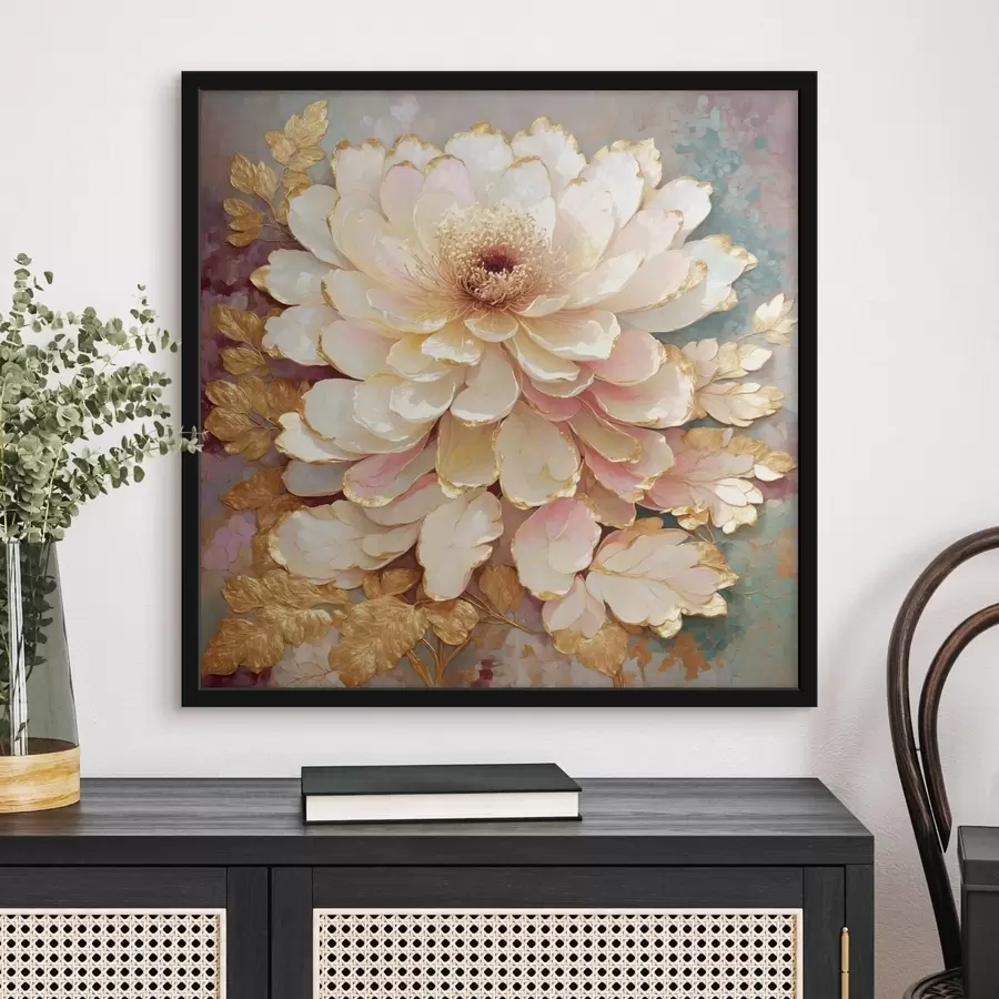 fotószőnyeg Kínai stílusú virág díszes levelekkel és részletekkel f48804