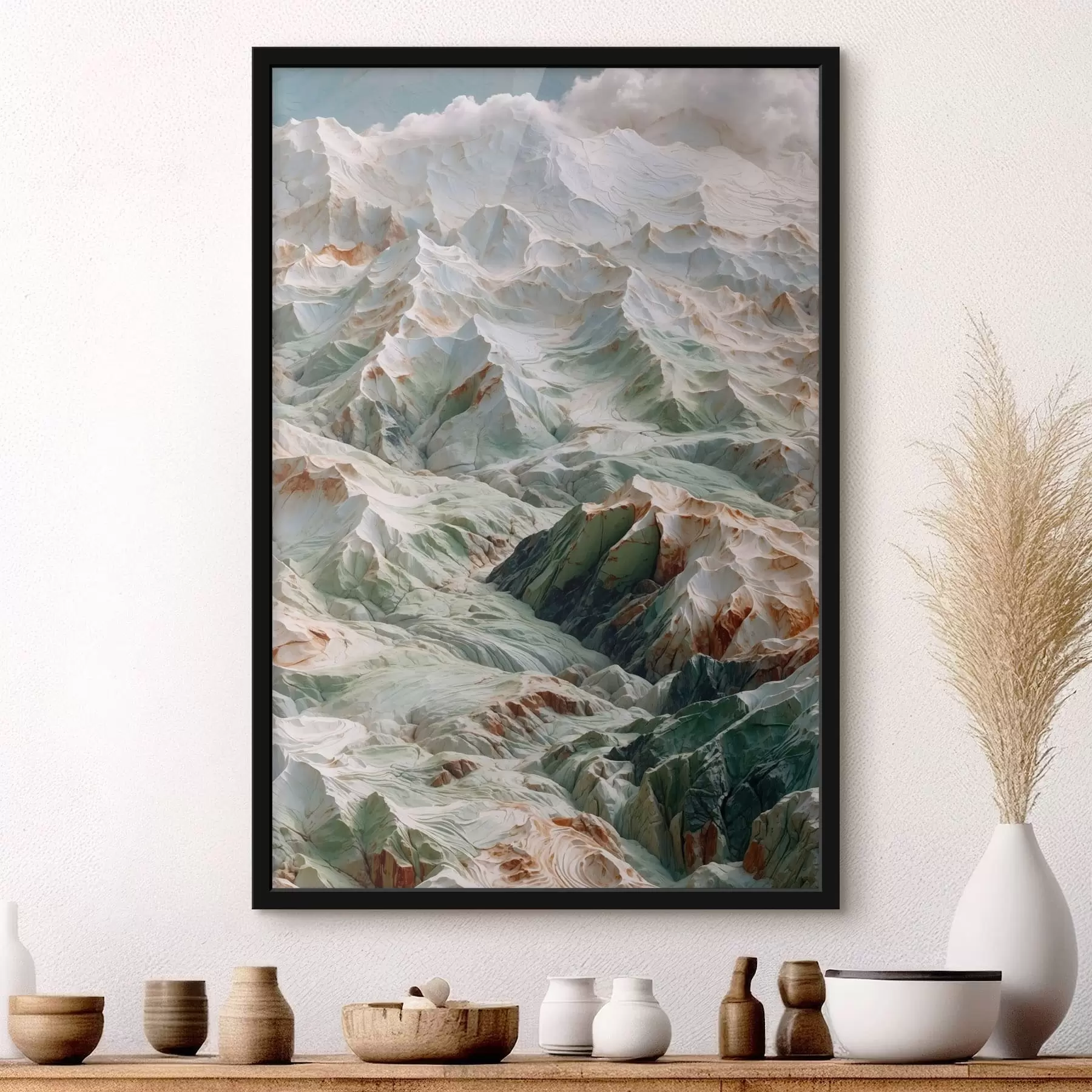 fotószőnyeg Absztrakt hegyvidéki domborzat világos színekben f48828