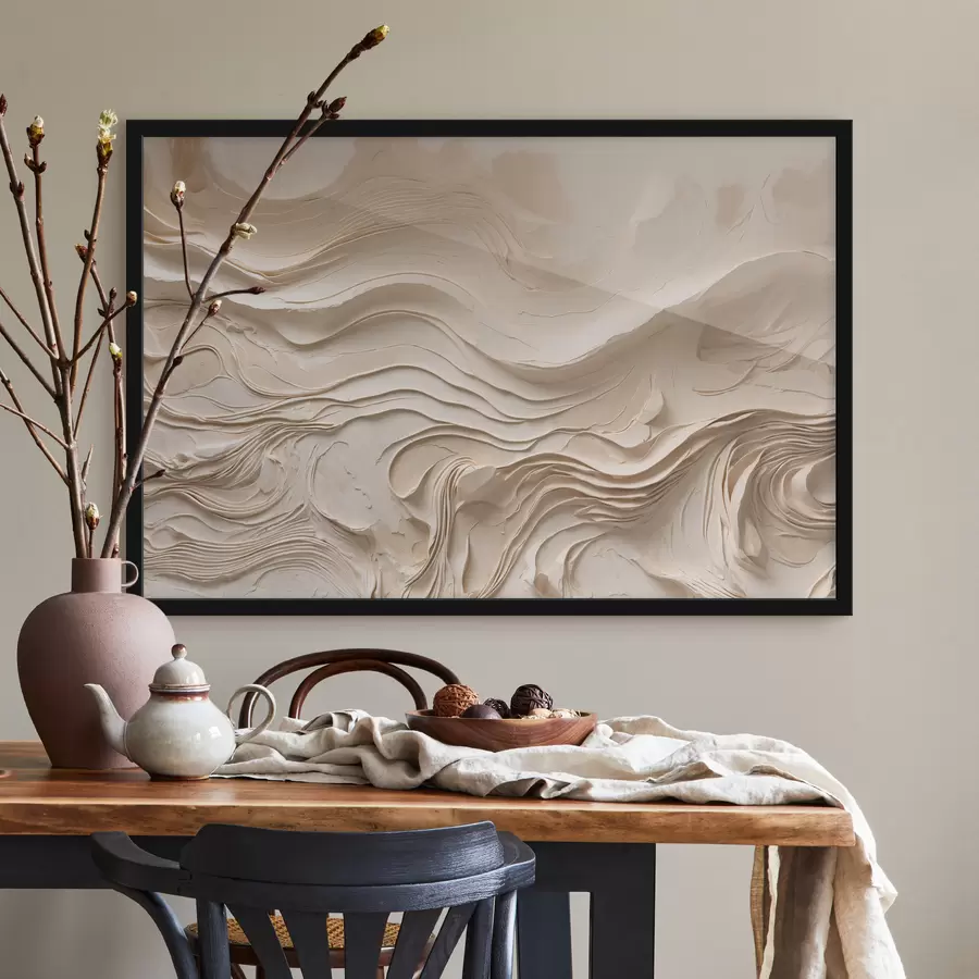 fotószőnyeg Minimalista, absztrakt, hullámzó rétegek bézs árnyalatokban f48834