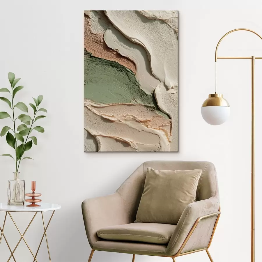 fotótapéta Természetes színekkel festett, impasto stílusú ecsetvonások s48798