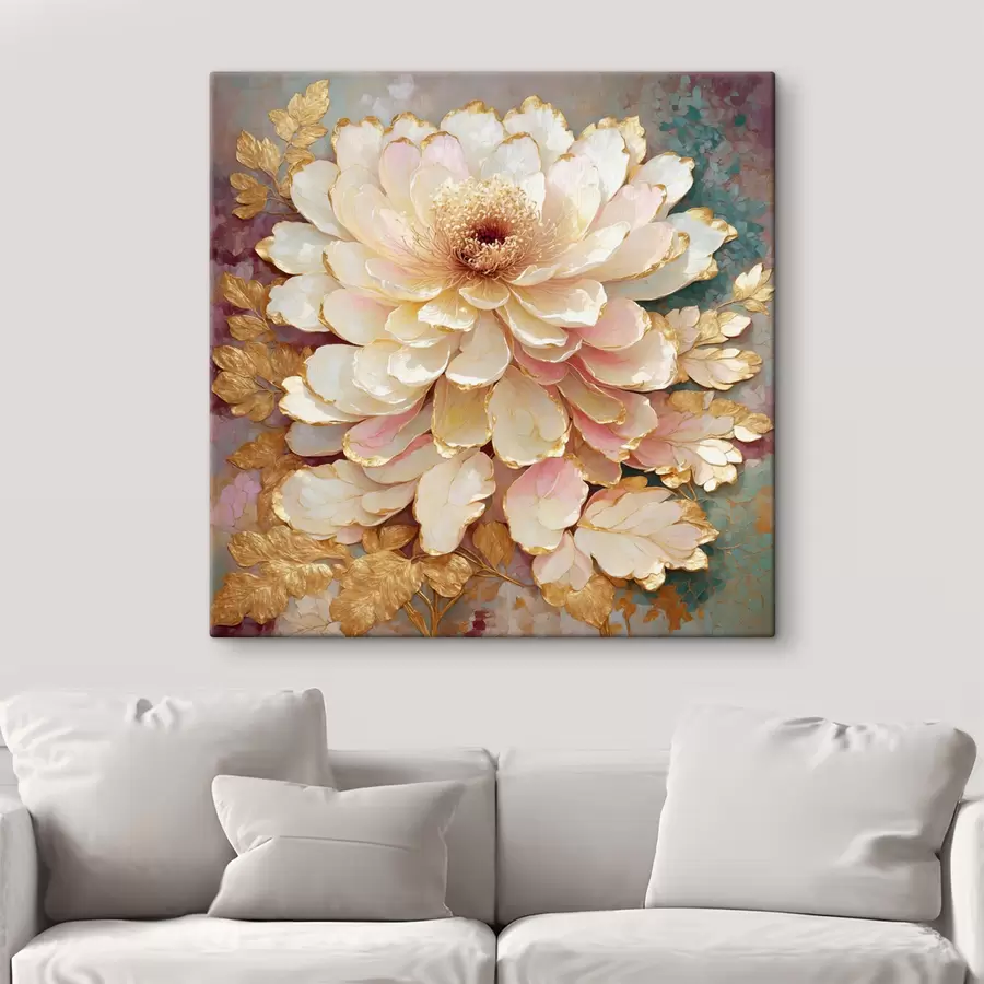 fotótapéta Kínai stílusú virág díszes levelekkel és részletekkel s48804