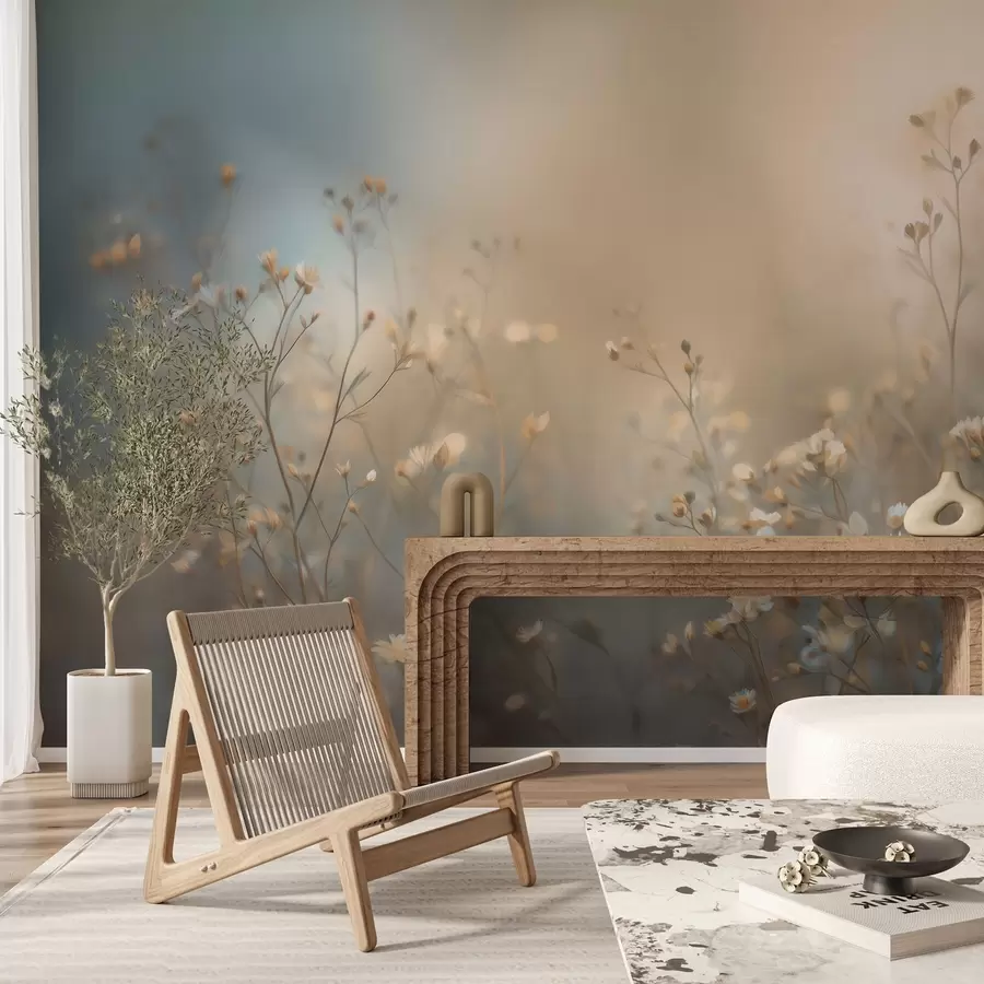 fotószőnyeg kis virágú mezei fűfélék, sekély mélységélesség mellett w05386