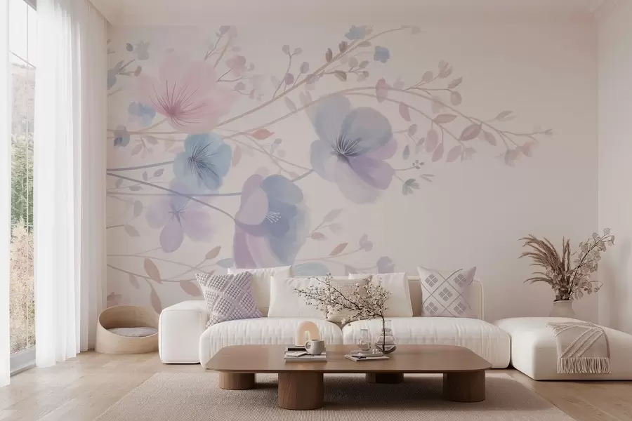 fotószőnyeg finom vadvirágok fehér háttér előtt w05388