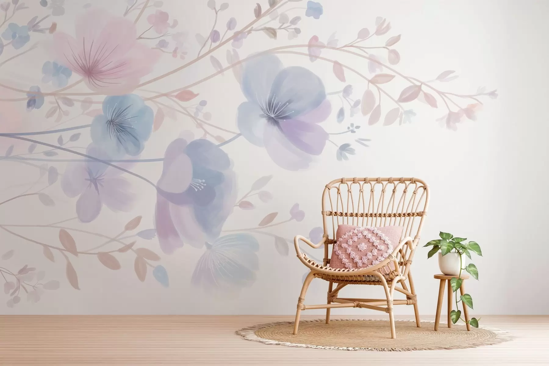 fotószőnyeg finom vadvirágok fehér háttér előtt w05388