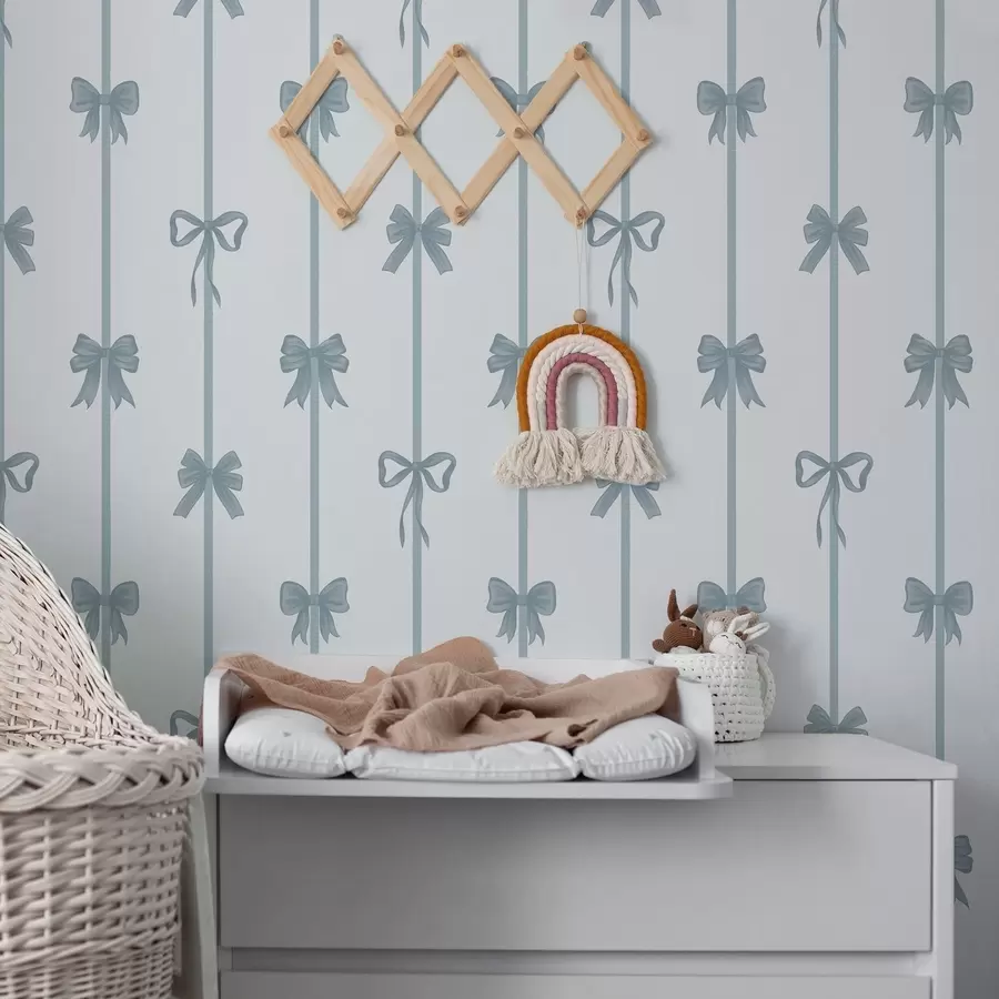 fotószőnyeg Kék masnik szalagokkal világos háttér előtt a01074v2