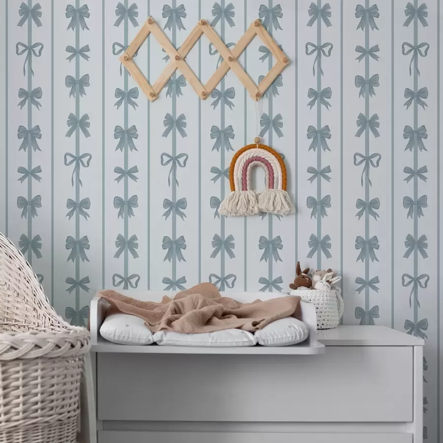 fotószőnyeg Kék csokrok csíkokban világos háttér előtt a01075v2