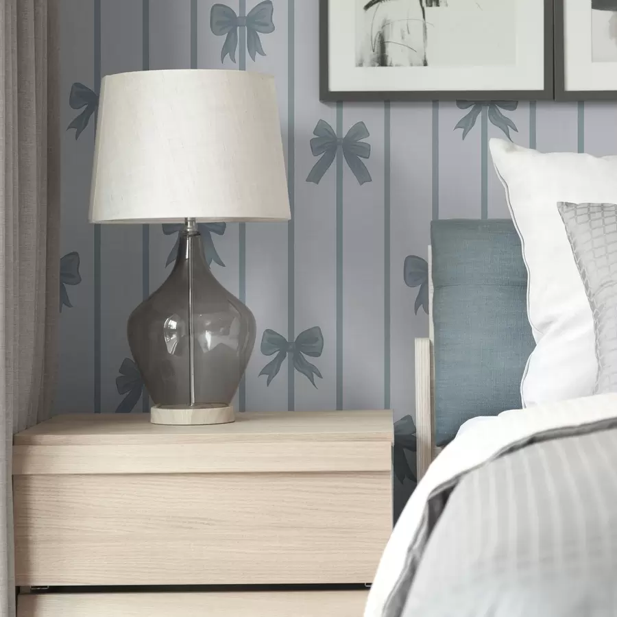 fotószőnyeg Kék masnik csíkos világos háttér előtt a01162v2