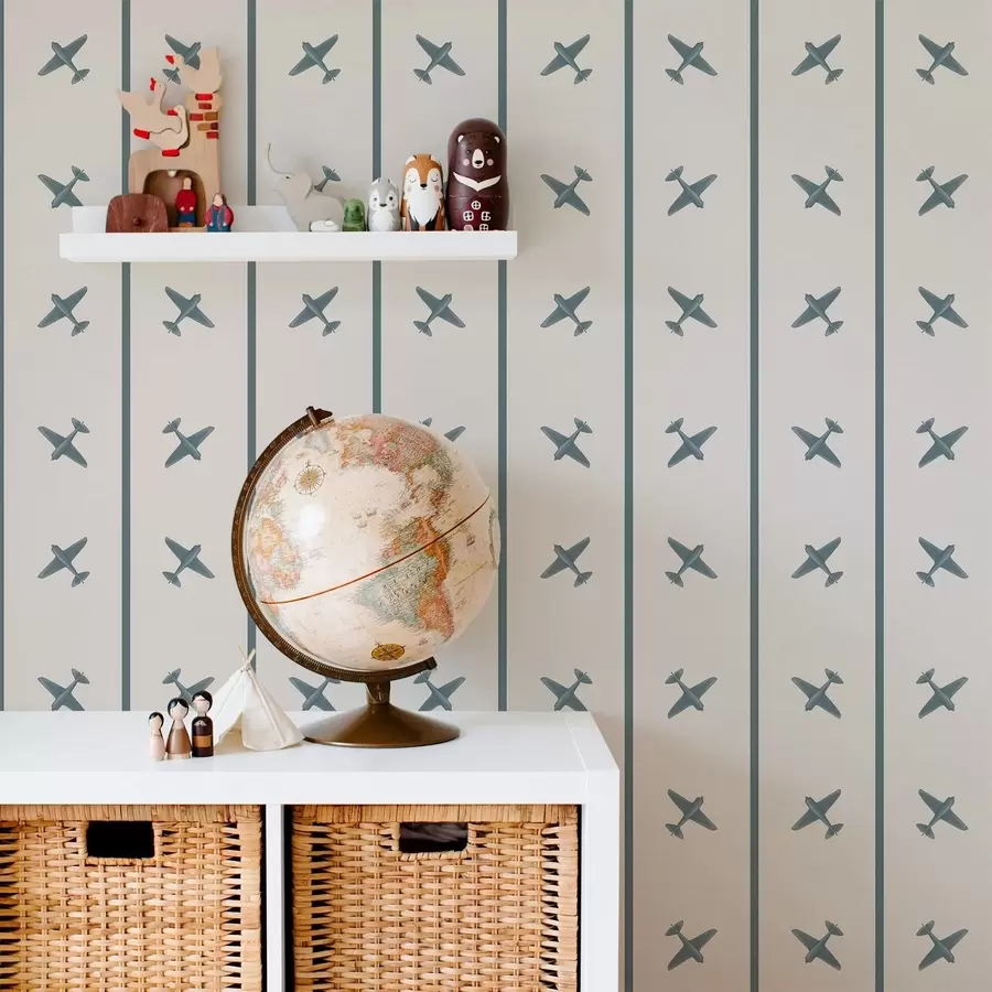 fotószőnyeg Csíkos mintázatú repülőgépek kék díszítéssel a01169