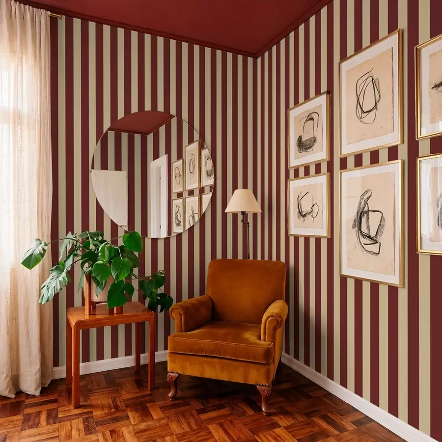 fotószőnyeg Piros és bézs színű függőleges csíkok a01179