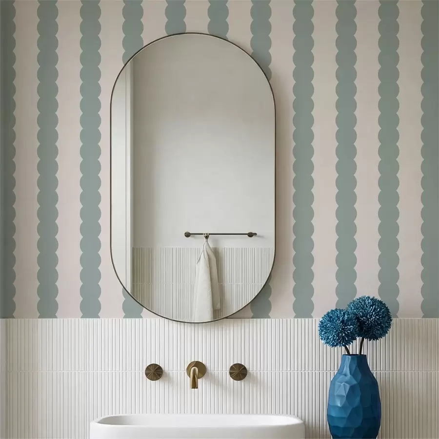 fotószőnyeg Olívazöld hullámos csíkok minimalista stílusban a01182v1