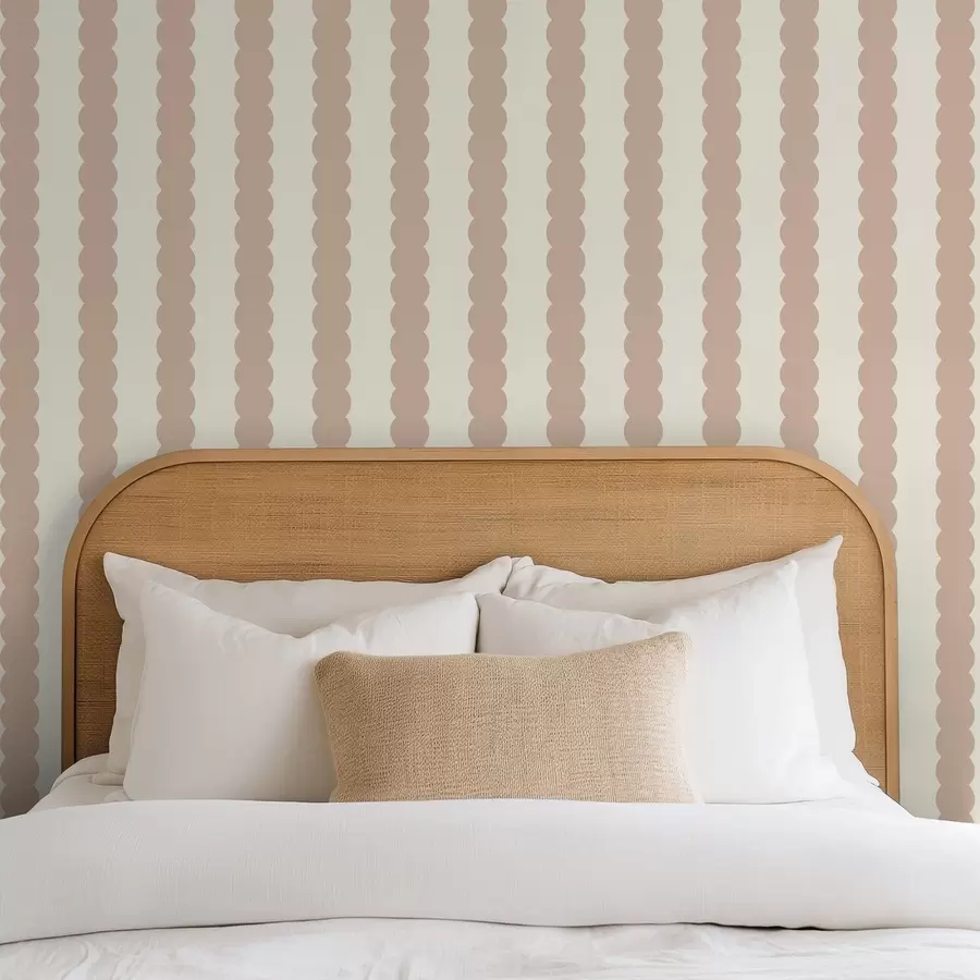 fotószőnyeg Bézs színű, hullámos csíkok minimalista stílusban a01182v2