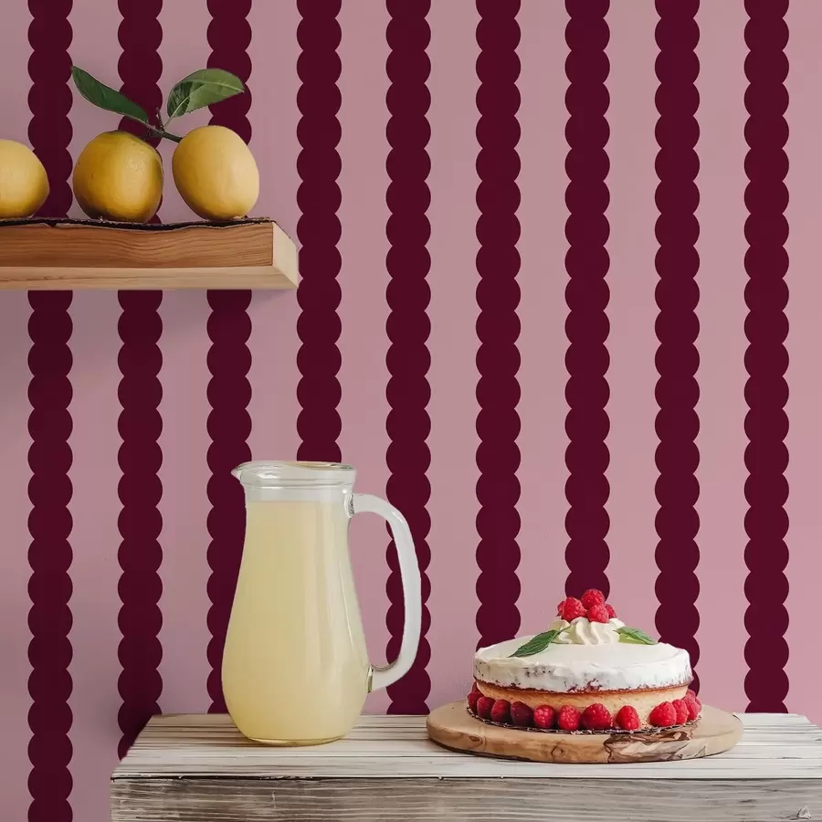 fotószőnyeg Burgundi hullámos csíkok minimalista stílusban a01182v5