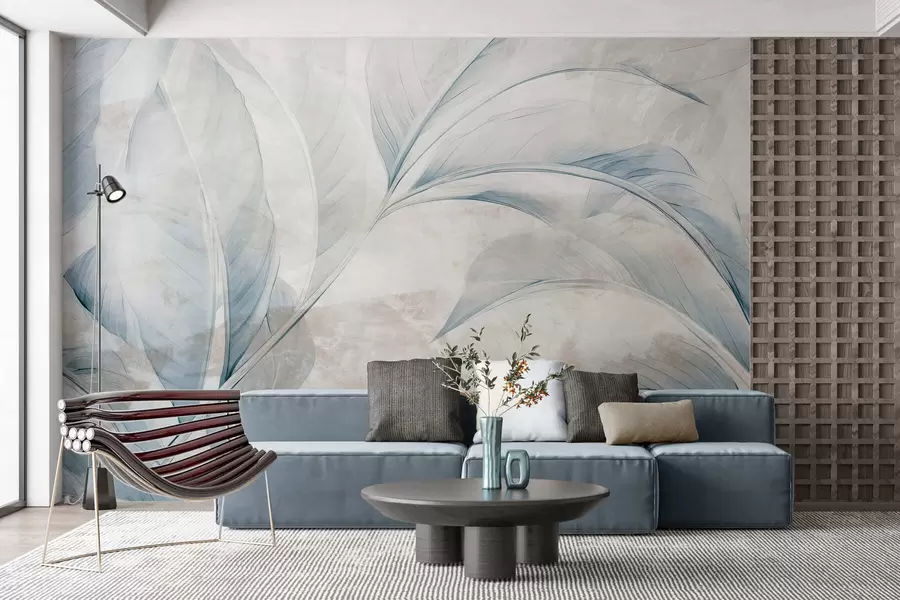 fotószőnyeg Levelek a betonfalon w05440