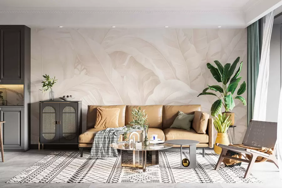 fotószőnyeg Retro trópusi levelek w05518