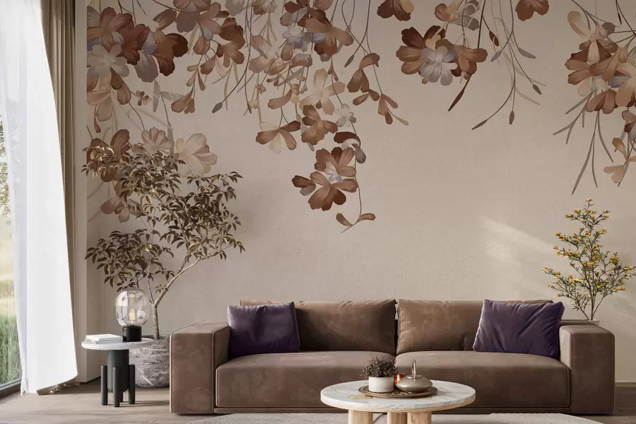 fotószőnyeg A falon lógó levelek w05530