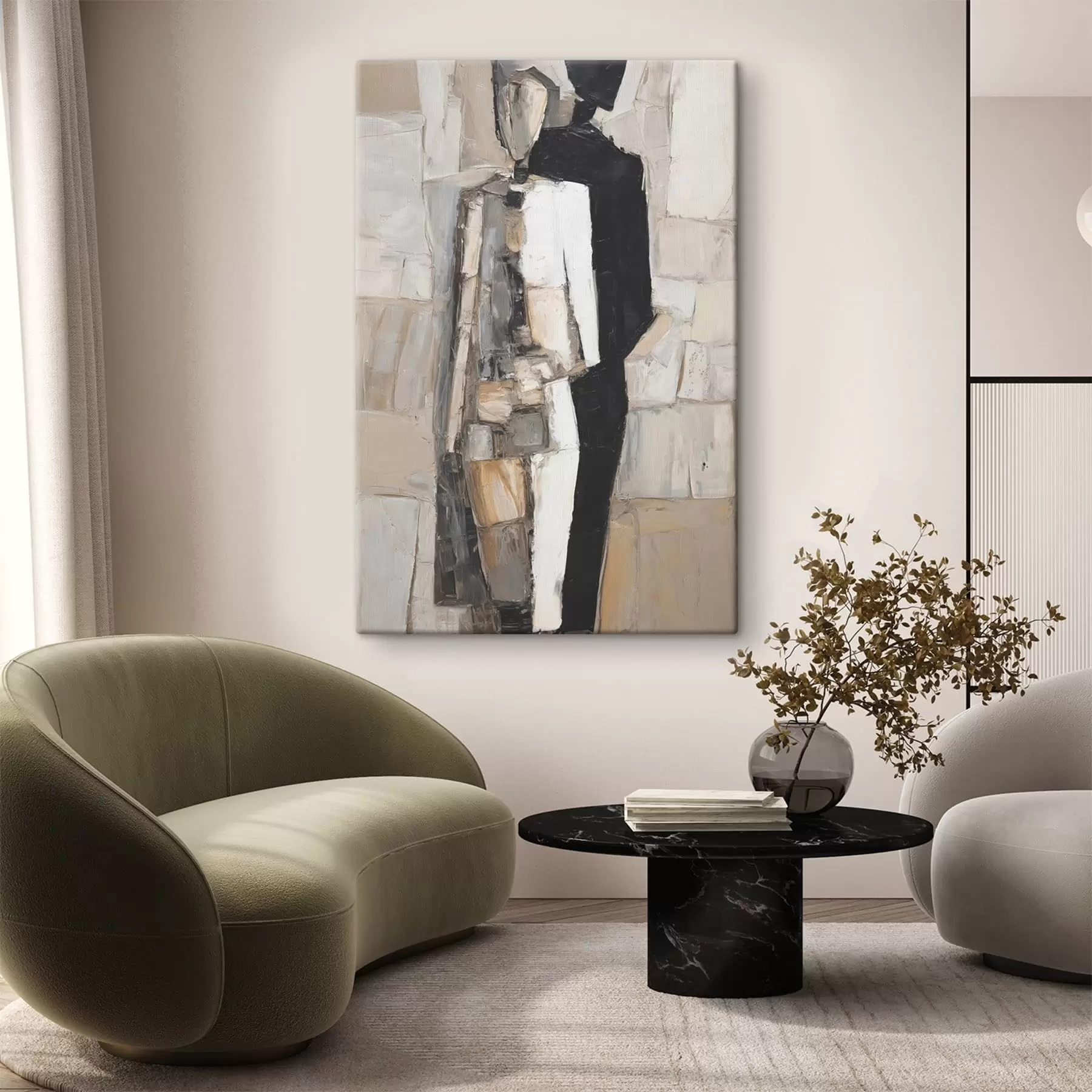 fotótapéta Egy pár absztrakt sziluettjei s48924