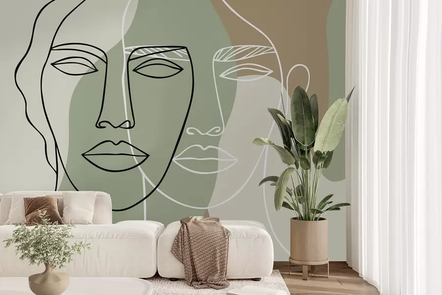 fotószőnyeg Absztrakt arcok w05550