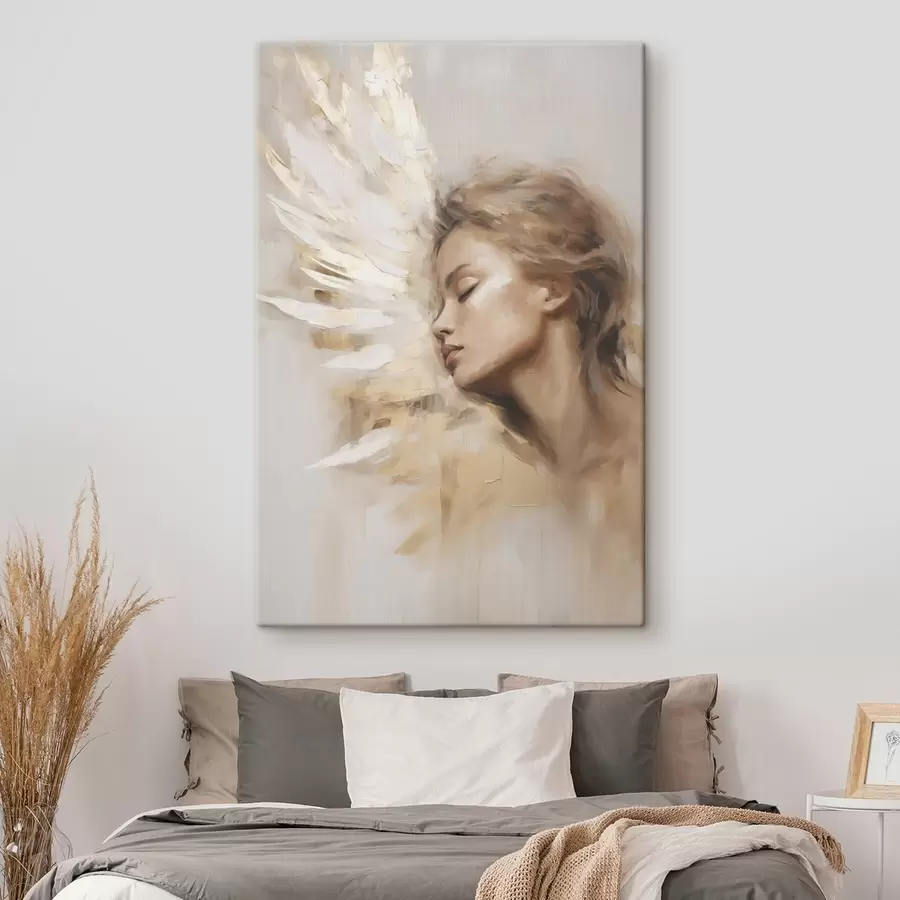 fotótapéta Egy angyalszárnyas lány portréja s48979