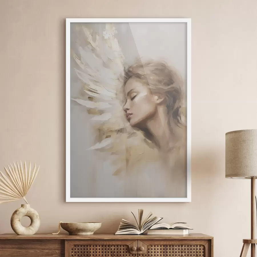 fotószőnyeg Egy angyalszárnyas lány portréja f48979