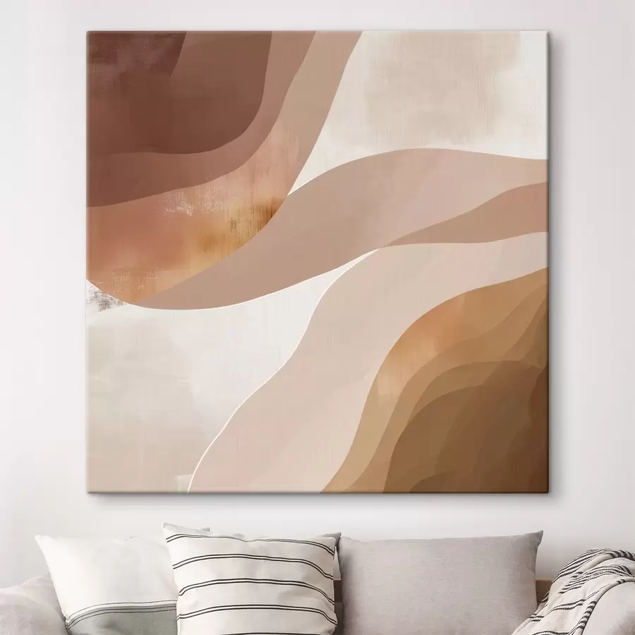 fotótapéta Absztrakt, hullámzó formák kávébarna színvilágban s48836