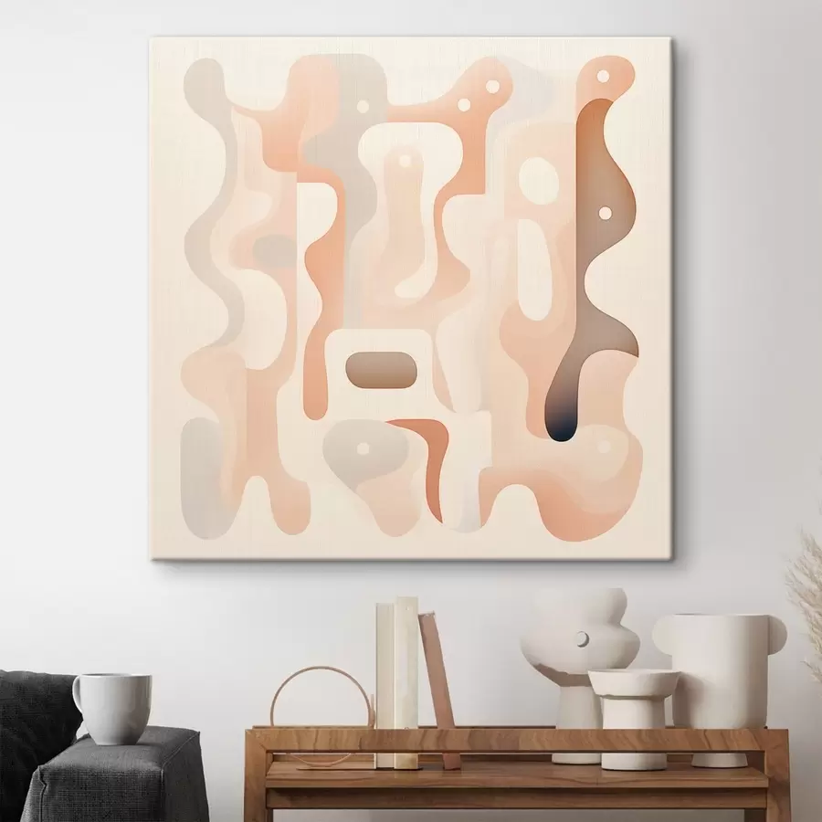 fotótapéta A görbe formák és a természetes színpaletta harmóniája kortárs művészeti illusztrációs stílusban s48845