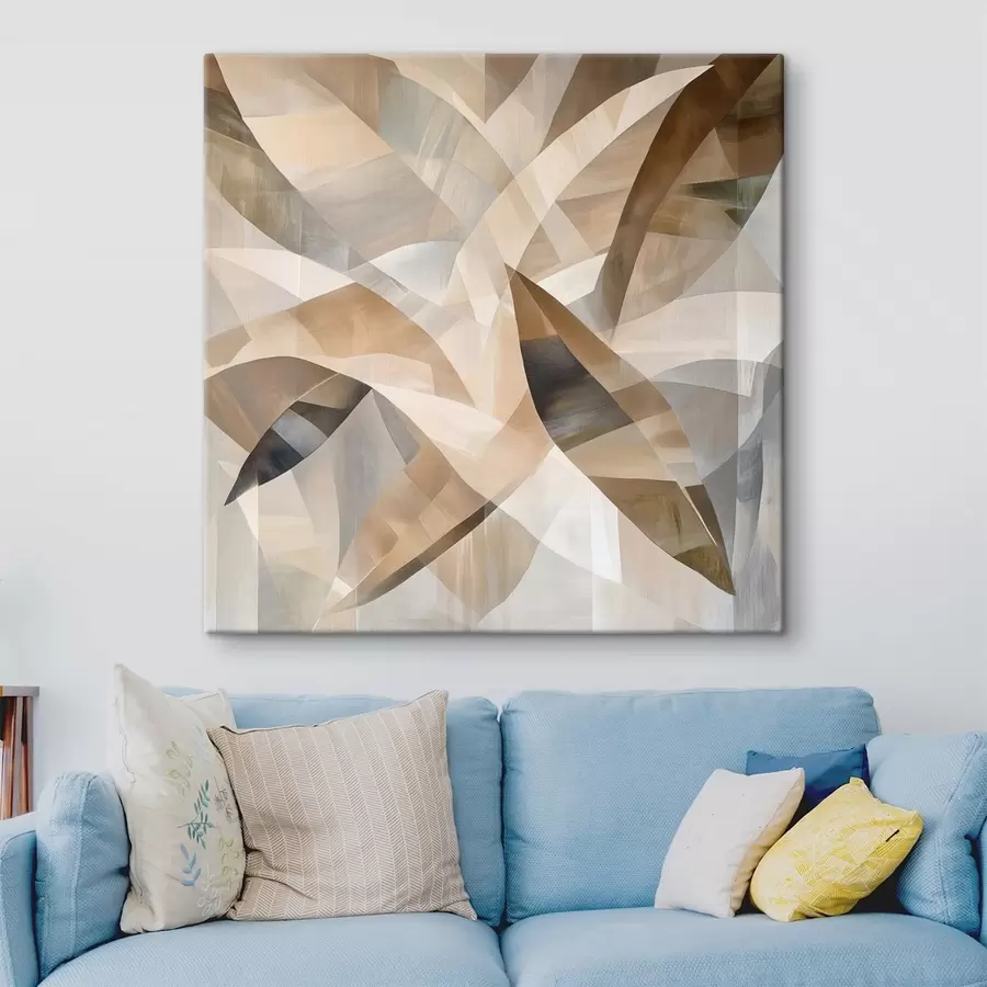 fotótapéta Növénymotívumok meleg, természetes színekben, művészi poszter stílusban s48847