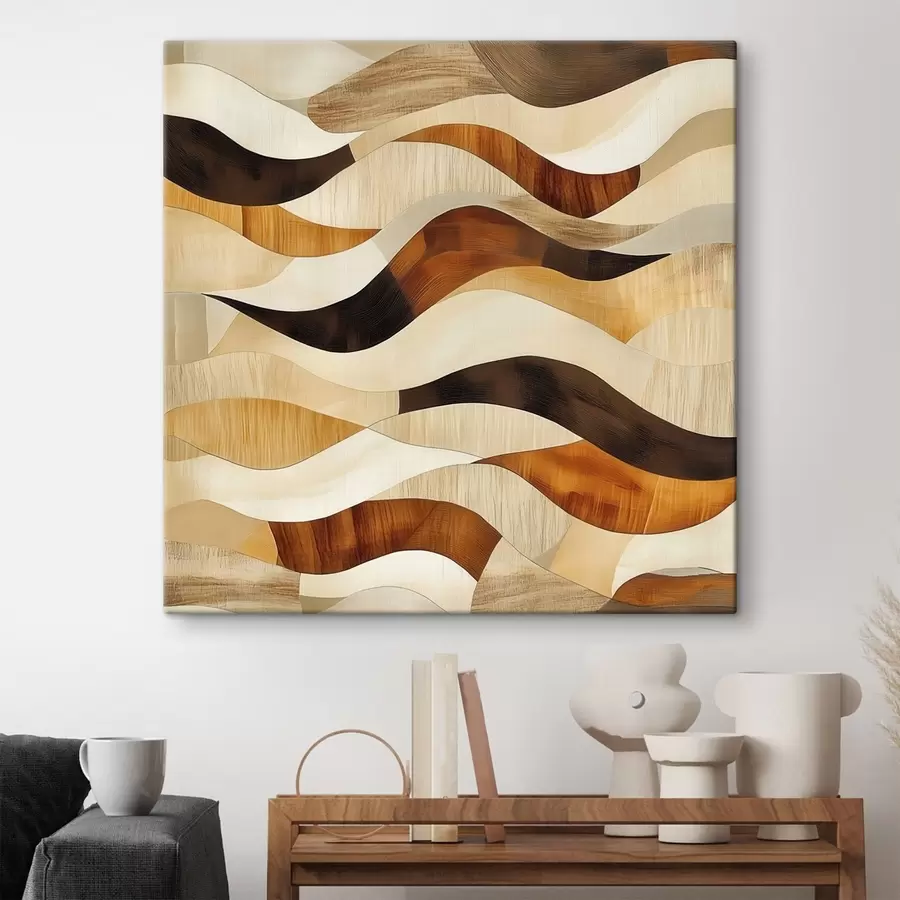 fotótapéta A szerves vonalak és a természetes fa árnyalatok esztétikája művészi poszter stílusban s48852