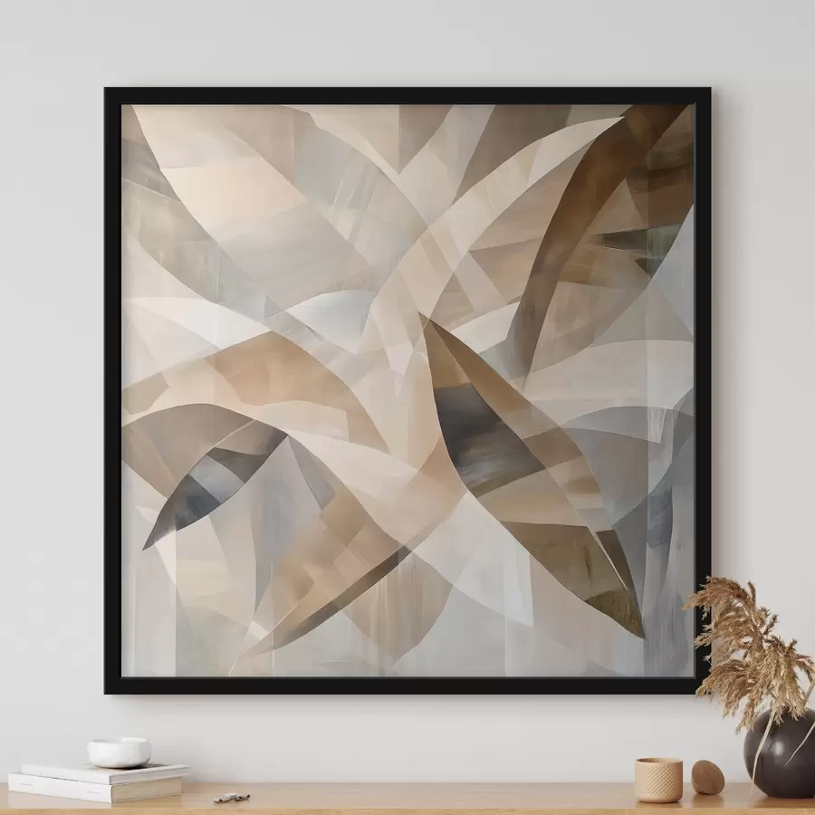 fotószőnyeg Növénymotívumok meleg, természetes színekben, művészi poszter stílusban f48847