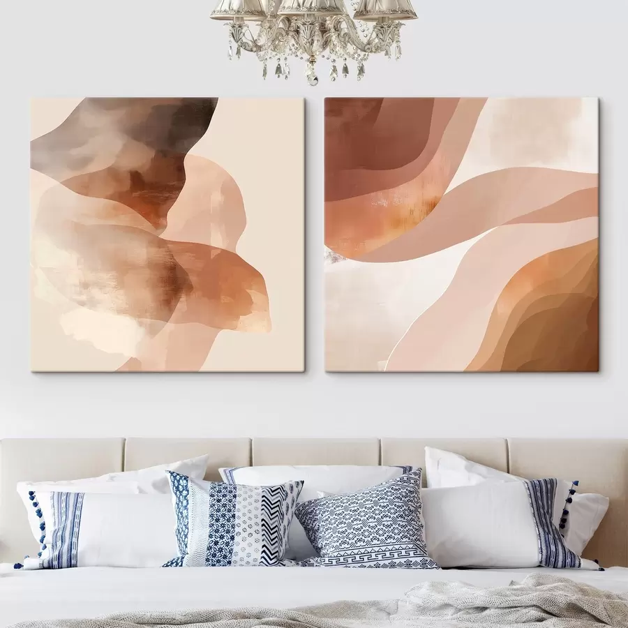 fotótapéta Félátlátszó rétegek összetétele barna-homok színekben m30345