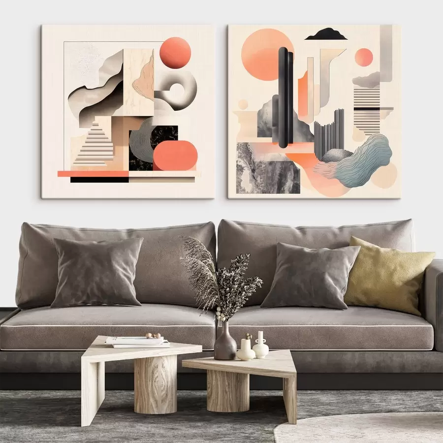 fotószőnyeg Geometrikus absztrakció építészeti elemekkel minimalista stílusban m30348