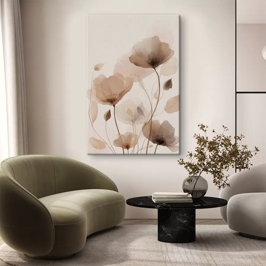 fotótapéta barna árnyalatú akvarellvirágok s49007