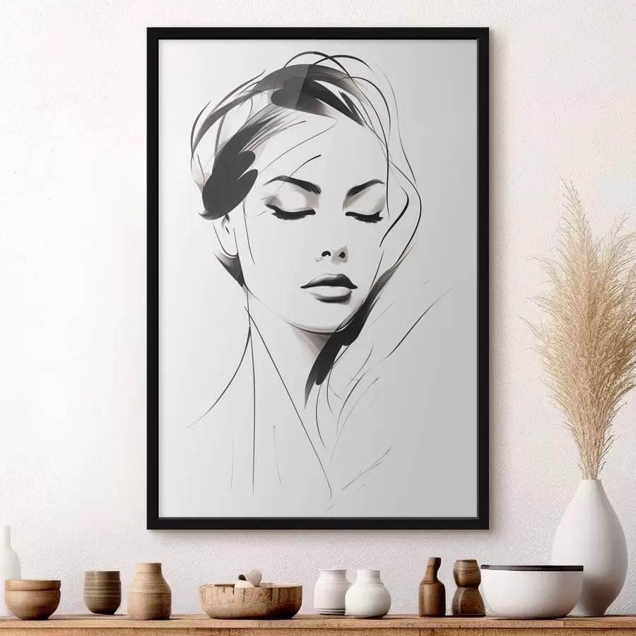 fotószőnyeg Absztrakt női vázlat f49024