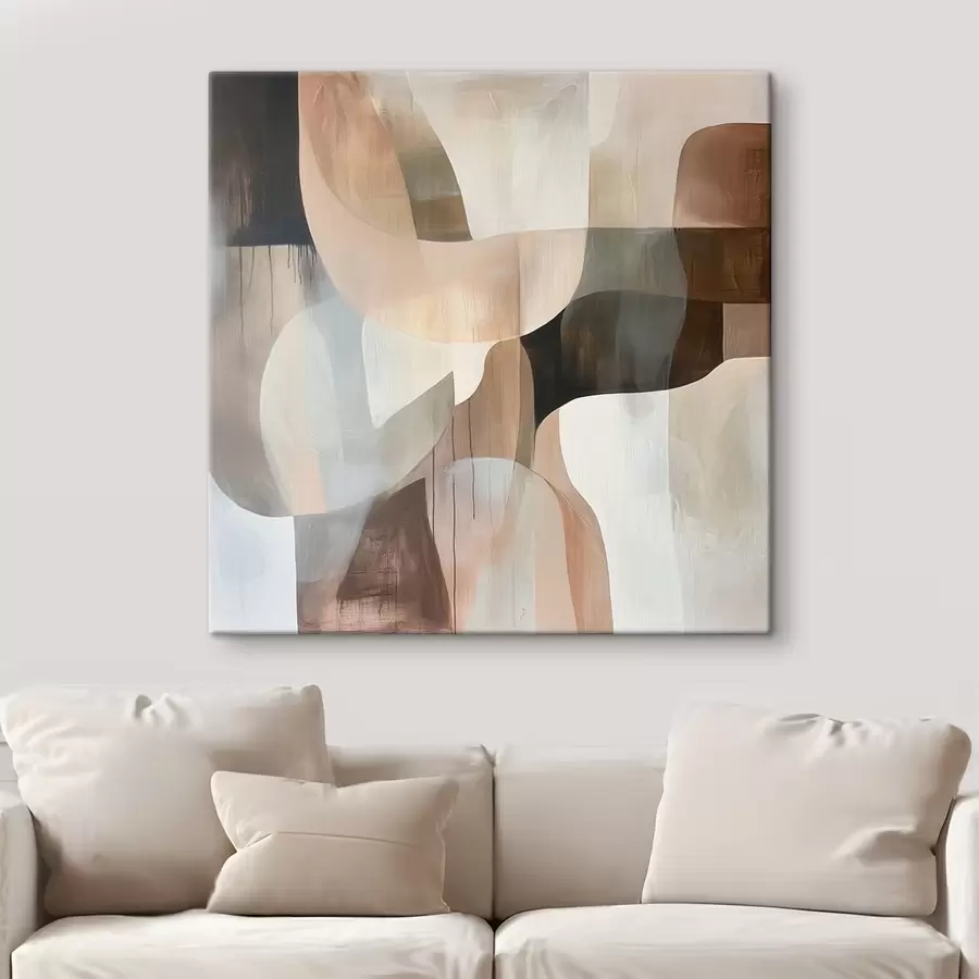 fotótapéta Absztrakt kompozíció meleg bézs-korall színvilágban s48859