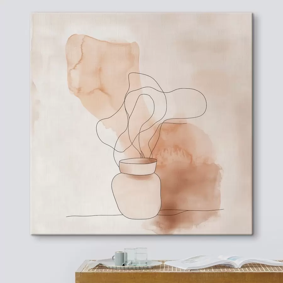 fotótapéta Lakonikus kompozíció vázával és grafikus vonalakkal, minimalista stílusban s48869