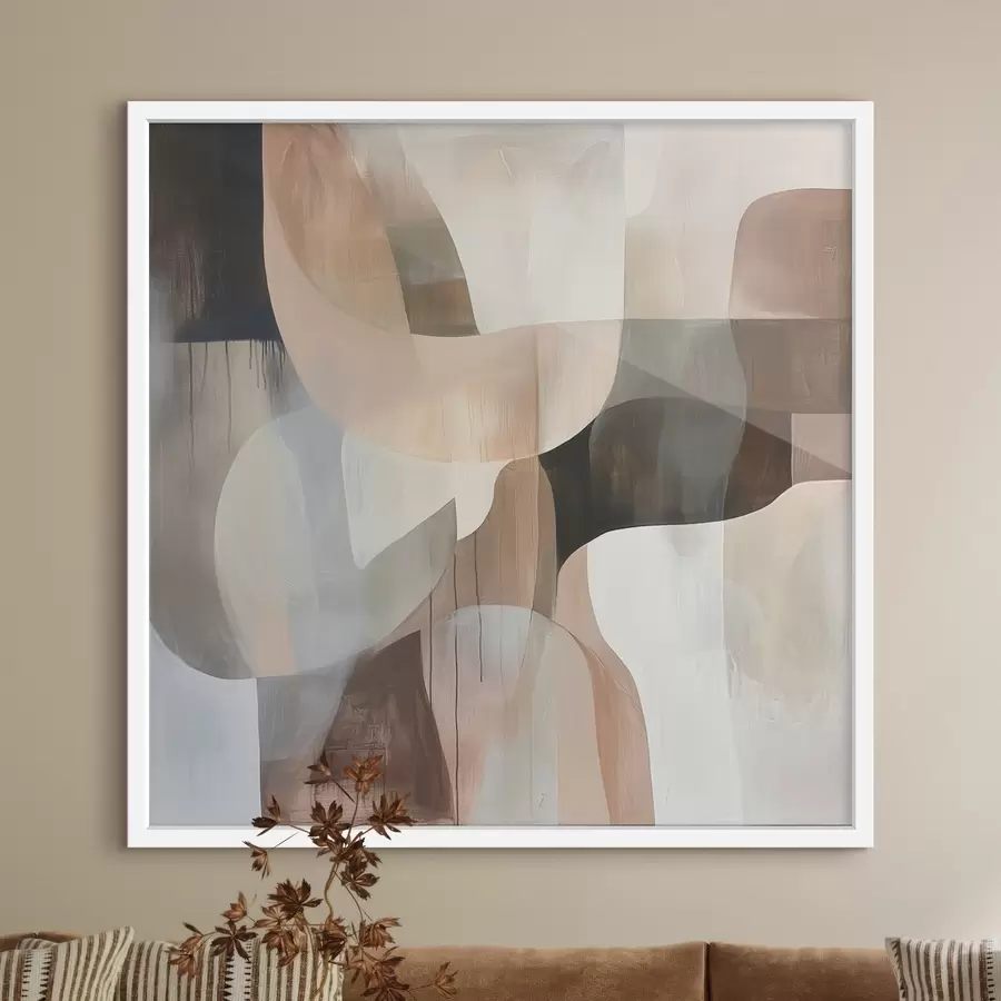 fotószőnyeg Absztrakt kompozíció meleg bézs-korall színvilágban f48859