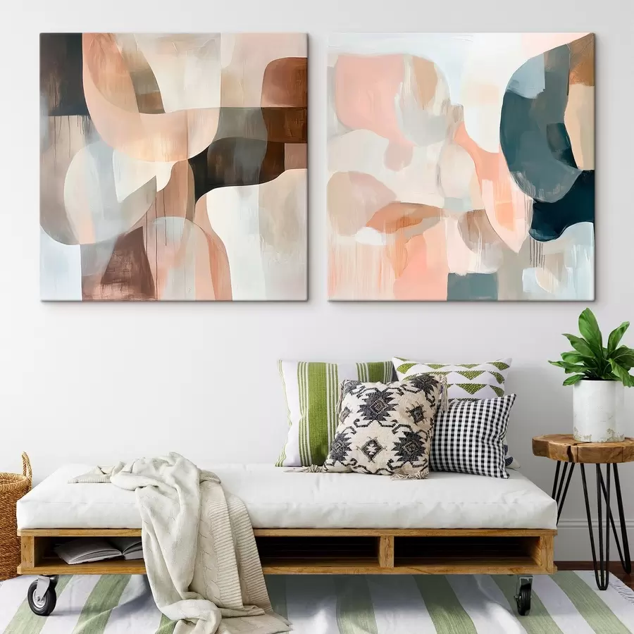 fotótapéta Minimalista kompozíció bézs-rózsaszín és szürke árnyalatokban, művészi stílusban m30356