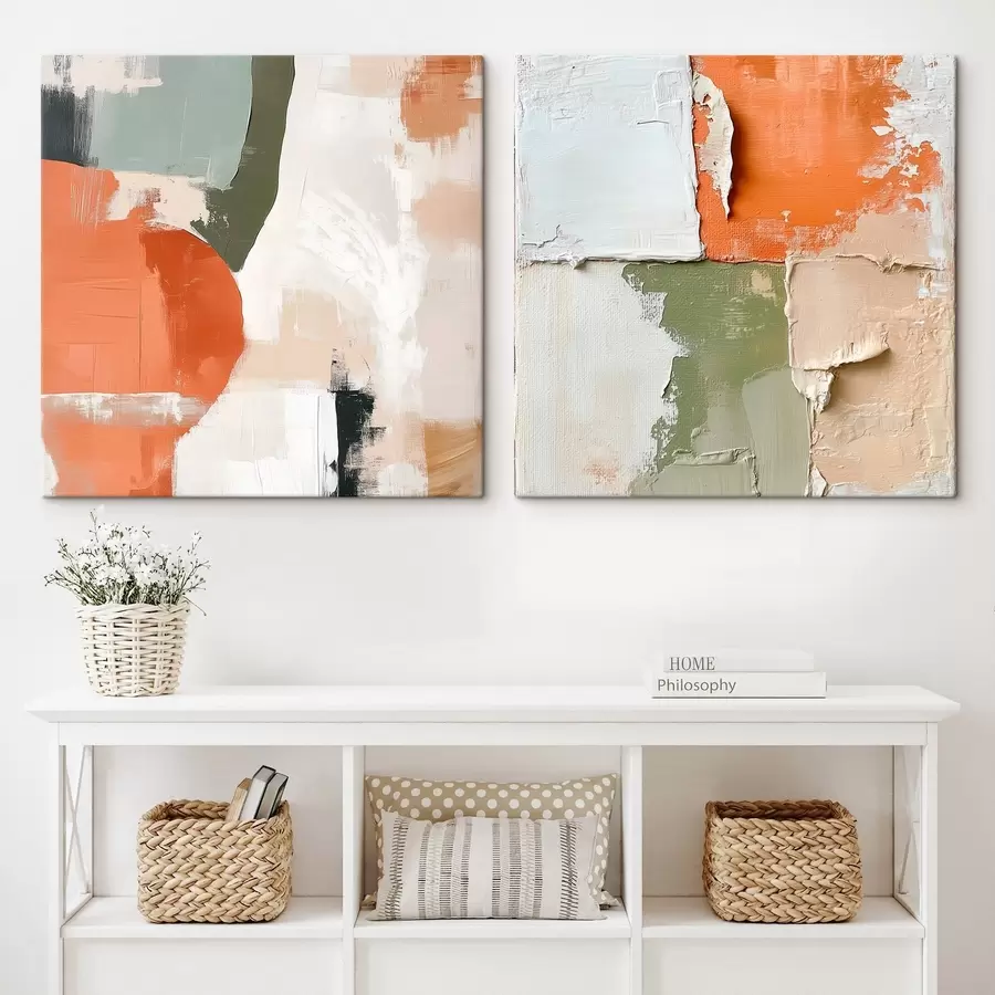 fotótapéta Absztrakció réteges festékkel és kontrasztos színblokkokkal m30360