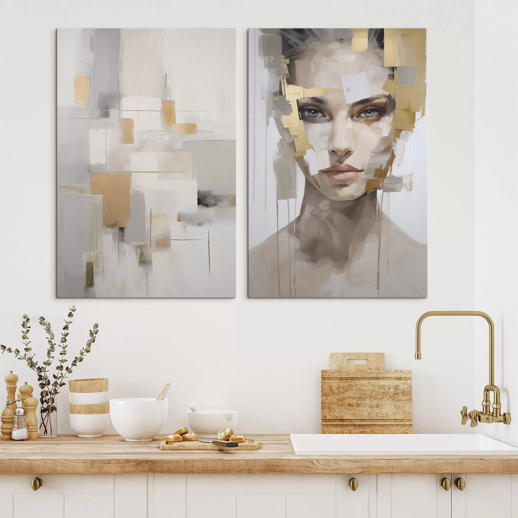 fotótapéta Modern absztrakció és egy női portré m30436